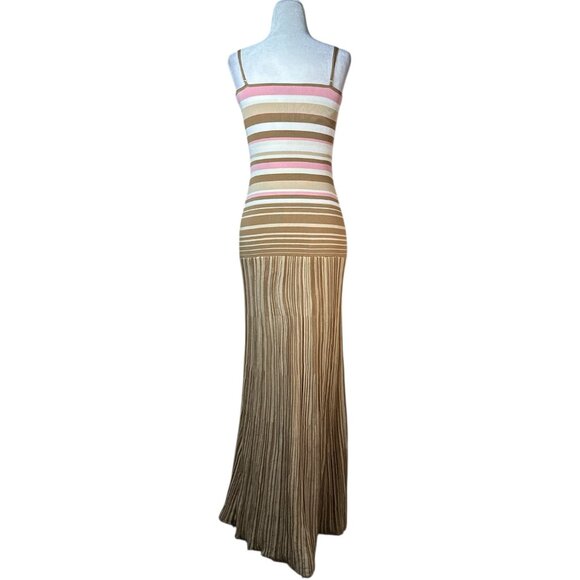 FAITHFULL THE BRAND Esenia Knit Dress in Puce Sepia Stripe Small New Womens Maxi - Picture 8 of 16